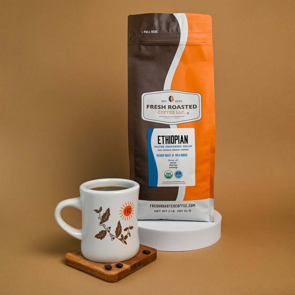 , Organic Ethiopian Sidamo WaterProcessed Decaf | USDA, 100% Single Origin, K...