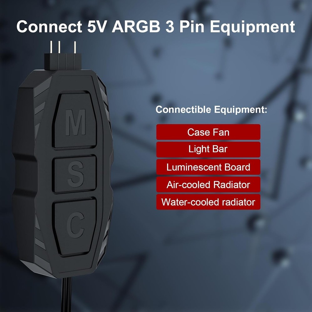 DS Mini ARGB PC Fans Controller Kit with One-to-One Matching Function for Comput