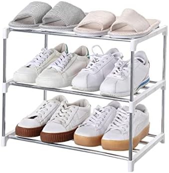 3-Tier Stackable Shoe Rack – Space-Saving Organizer