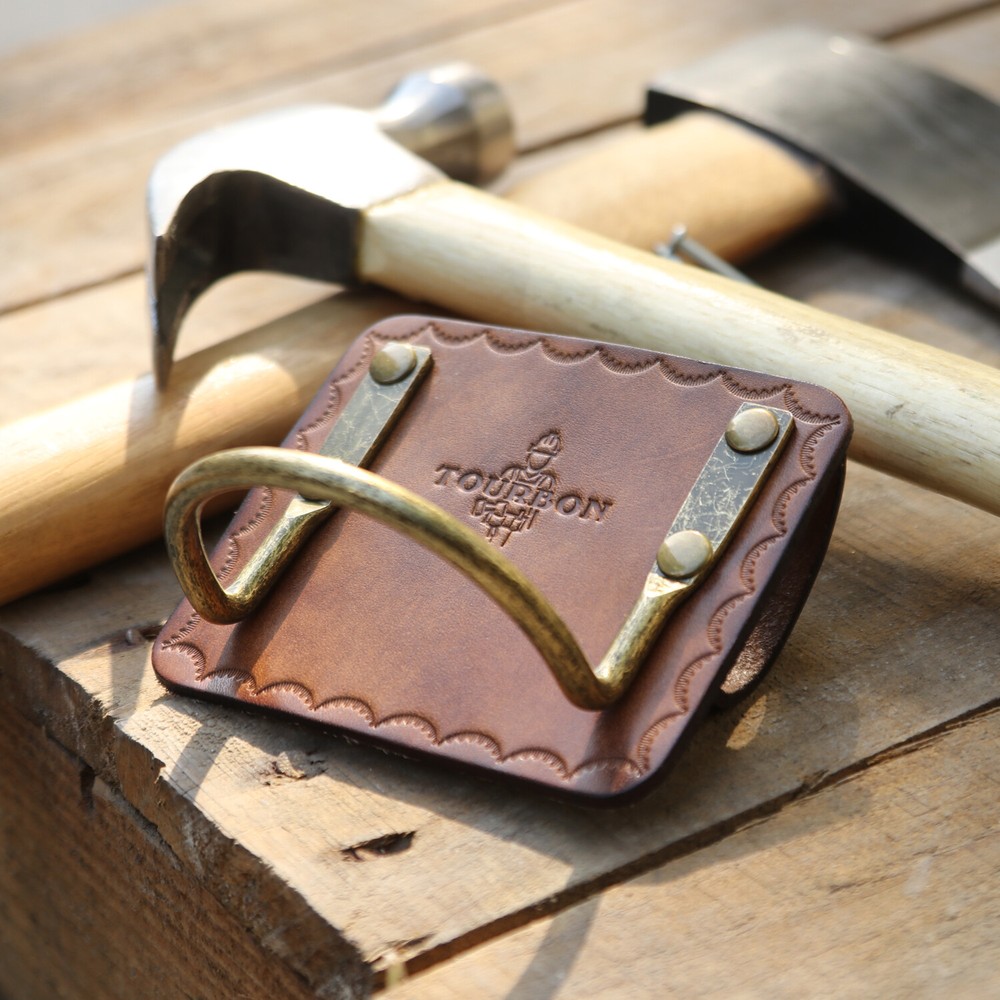 🔥TOURBON Leather Axe Handle Holster Hammer Hanger Tools Hatchet Belt Metal Loop