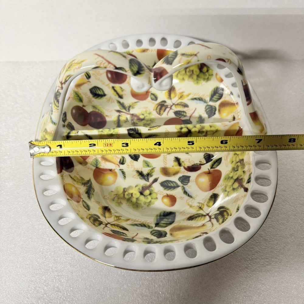 Vintage 1950’s MAYFAIR COLLECTION Candy Bowl BY JAY DIVIDED Fruit Pattern