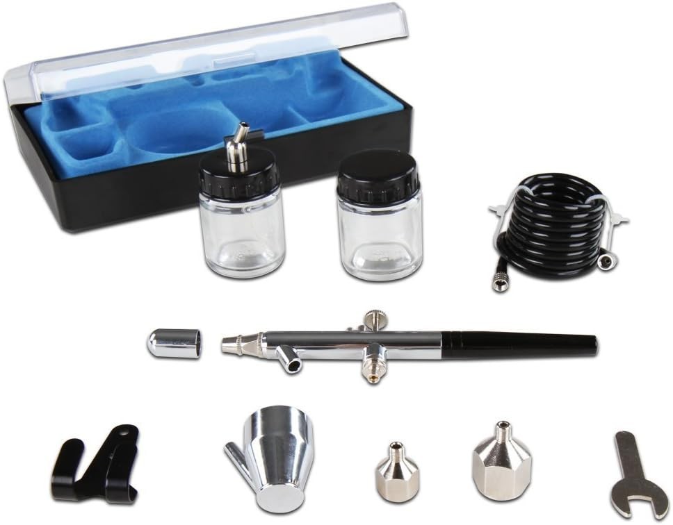 Professional Airbrush Kit with Dual Airbrushes and High-Performance Compressor
