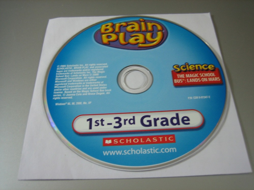 Brain Play 1st-3rd Grade - Magic School Bus Lands on Mars (PC, 2005) - Disc Only