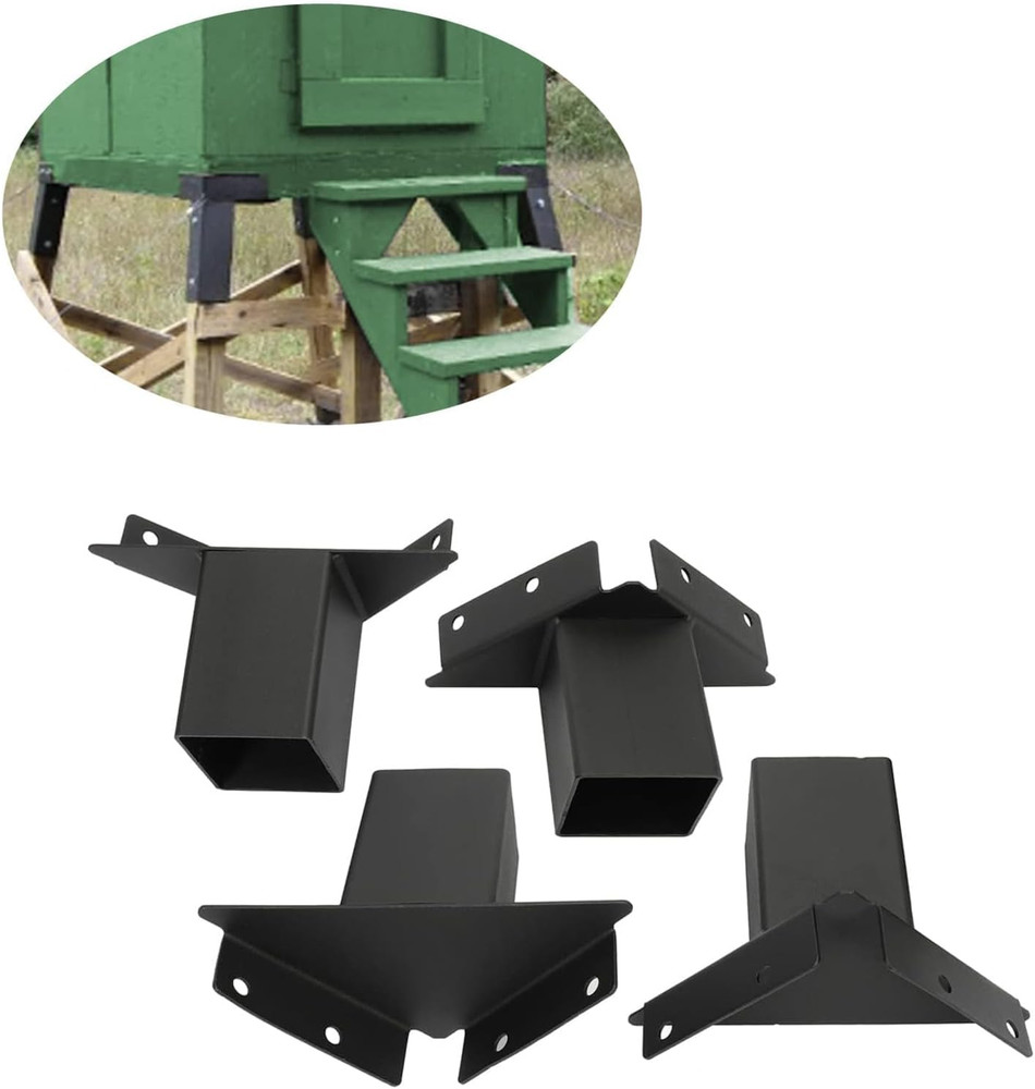 4X4 Deer Blind Brackets - 4Pcs Compound Angle Platform Brackets for Hunting, Sho