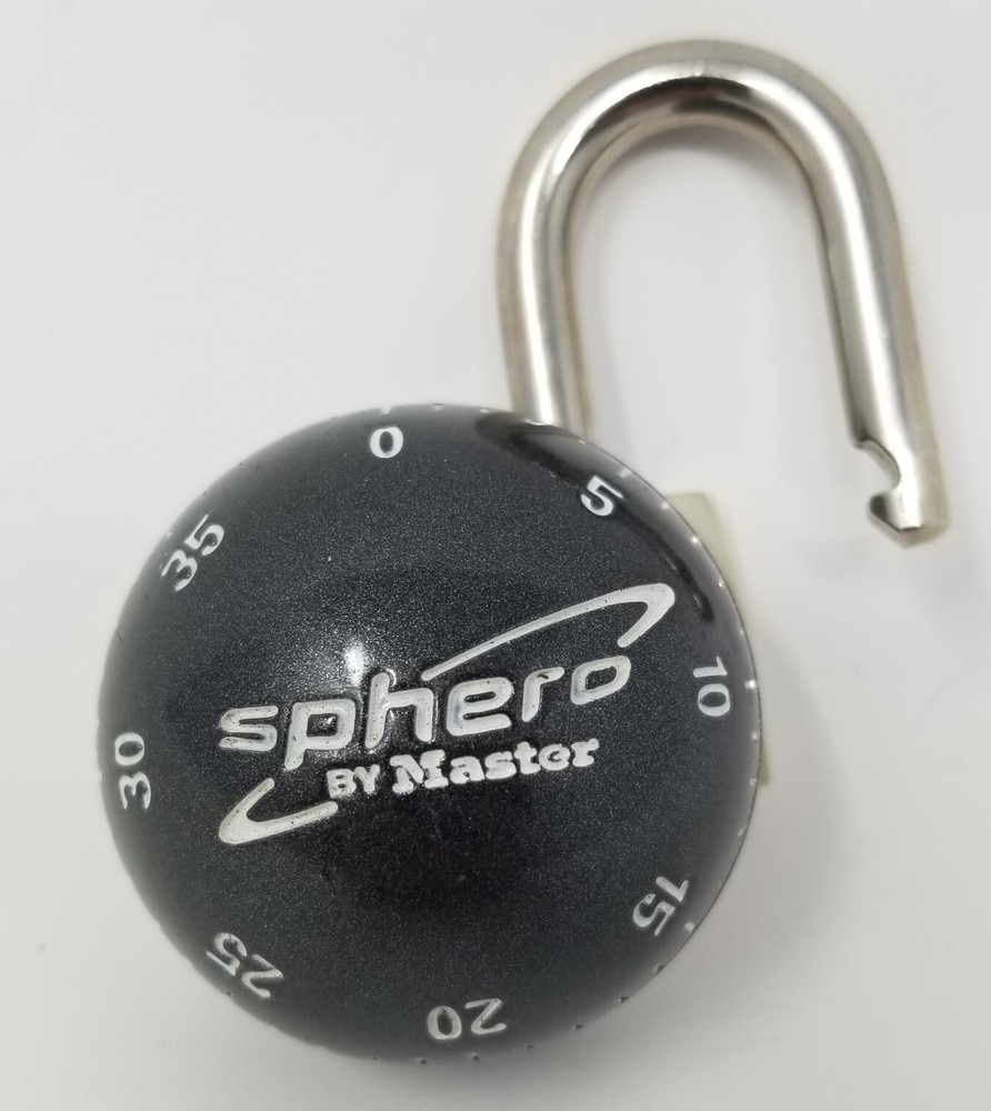 Master Lock Sphero Spinner Combination Padlock Combo Lock Black Works