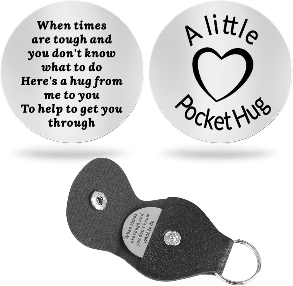 Pocket Hug Token - Double Sided Long Distance Relationship Keepsake Stainless St