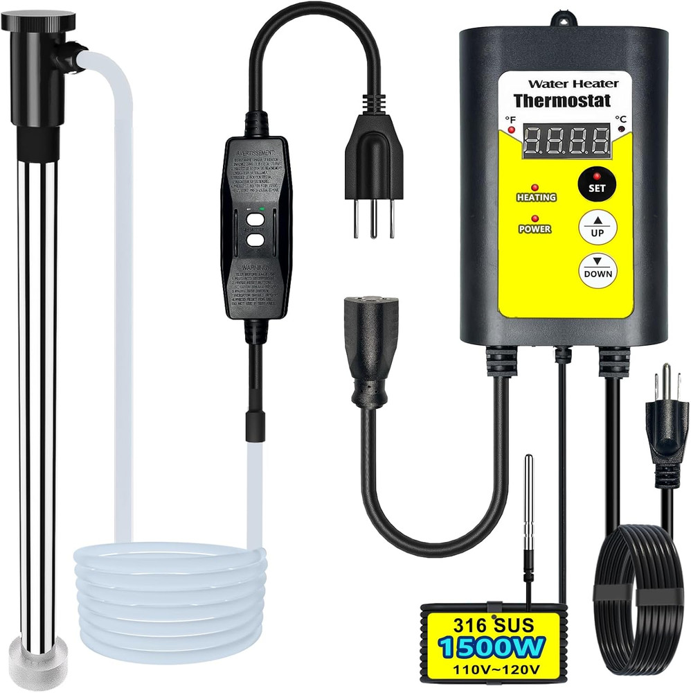 1500W Baptistry Heater for Baptisma Pool&Bathtub, Water Heaters for Hot Tub with