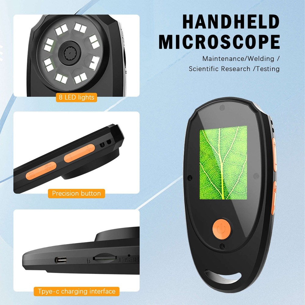 2.0-inch IPS Screen Handheld Digital Microscope with a 178° viewing angle
