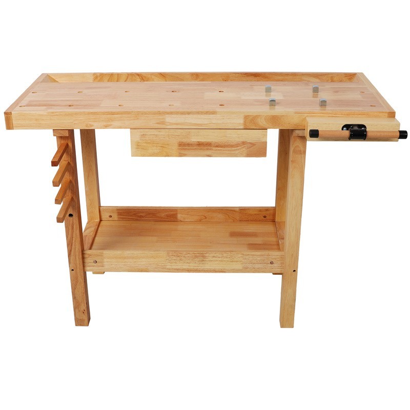 48" Heavy Duty Wood Workbench Work Table w/Adjustable Handle & Drawer for Garage