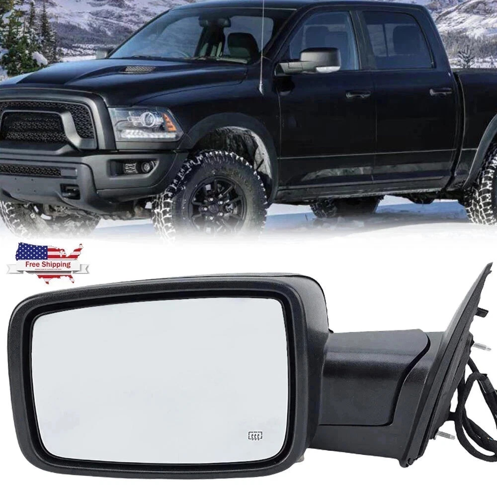 Left/Driver Mirror Power Fold+Heated+Temp Sensor For 2013-2019 Dodge Ram 1500