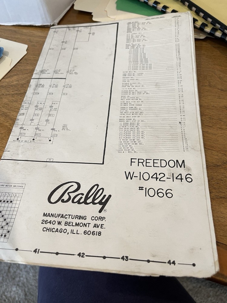 Freedom Pinball Manual & Schematic