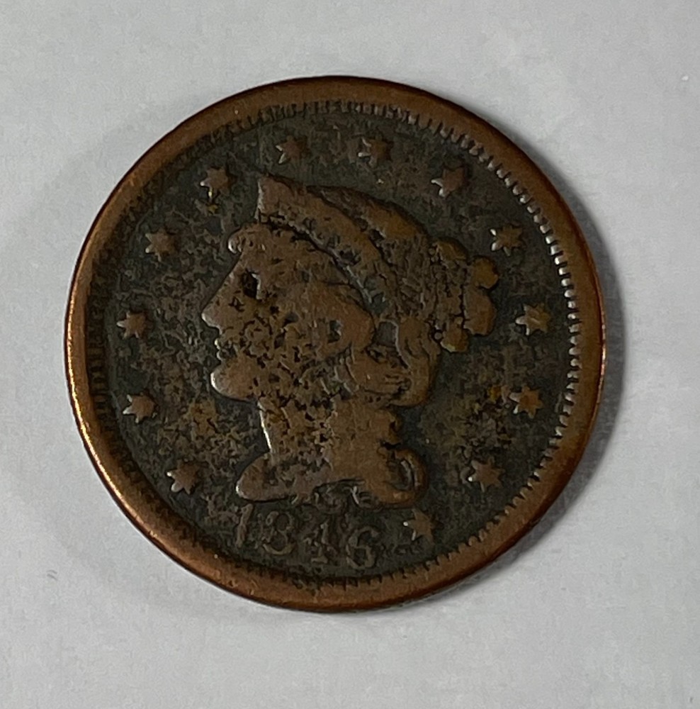 1846 Large 1C (#20190) some damage