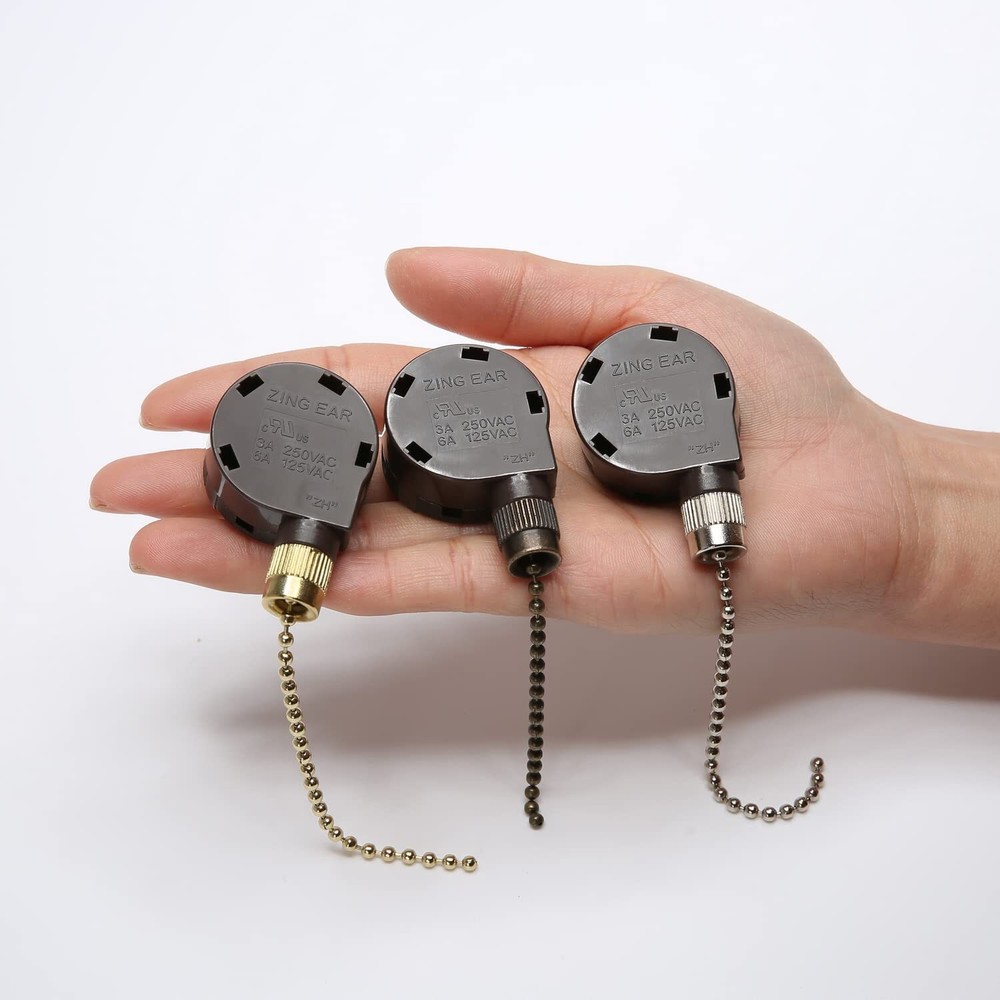 Ceiling Fan Switch Zing Ear ZE-268S5 4 Speed 5 Wire Pull Chain Ceiling Fan Sw...