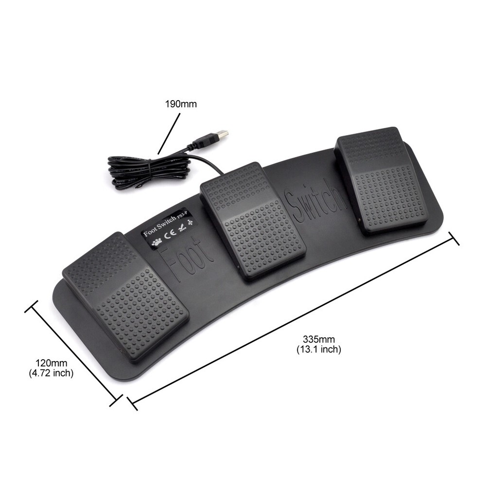 USB Triple Foot Switch Pedal Control PC Computer Game Keyboard Mouse