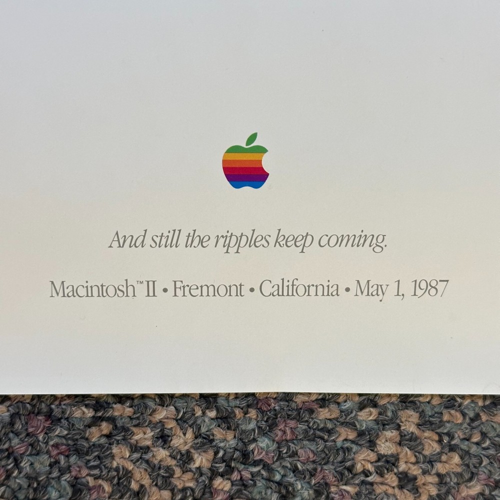 SUPER RARE _ APPLE COMPUTER 10th ANNIVERSARY RIPPLE POSTER _ AUTHENTIC _ 1987