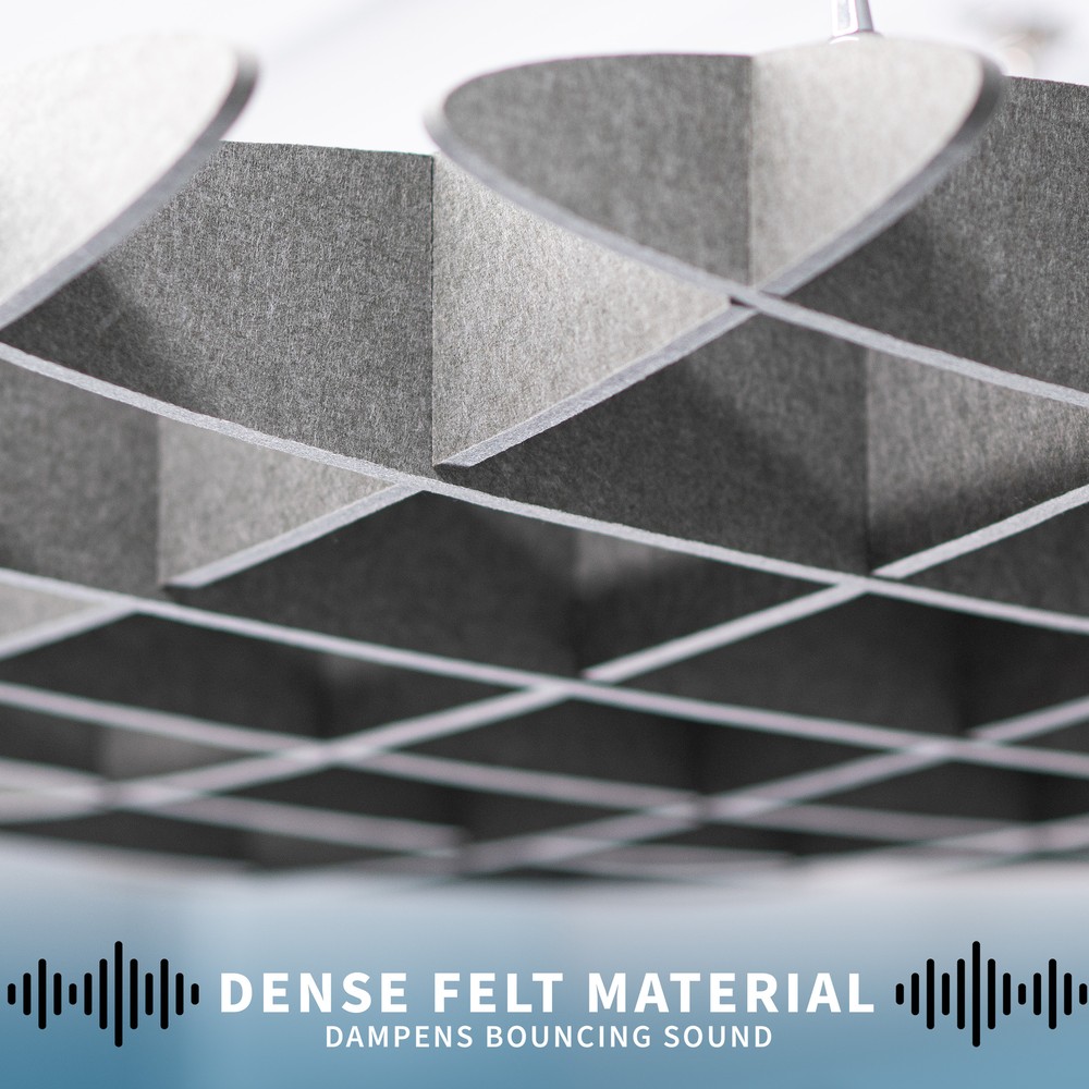 VIVO Dark Gray Acoustic Ceiling Waffle Panel