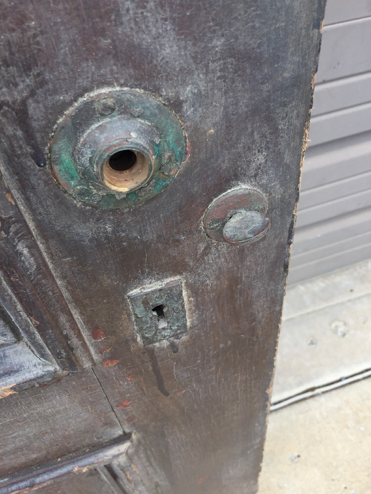An 402 Antique Double Doors Set Raised Panel 51 X 87.5