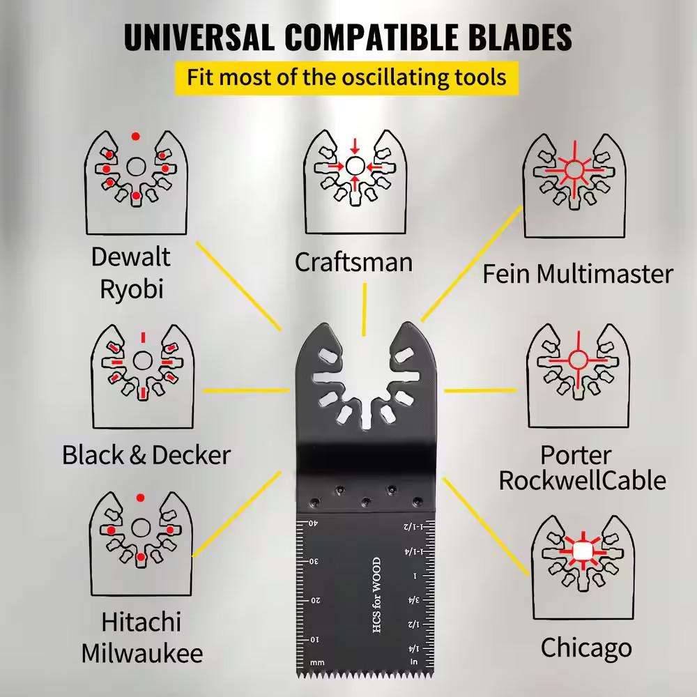 100 Pieces Oscillating Saw Blades, Quick Release Multitool Blades Kit, HCS Tool