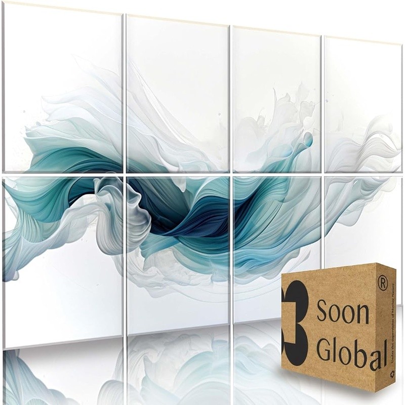Soundproof Panels Artistic Design High Density Absorption Flame Resistant 8 Pack