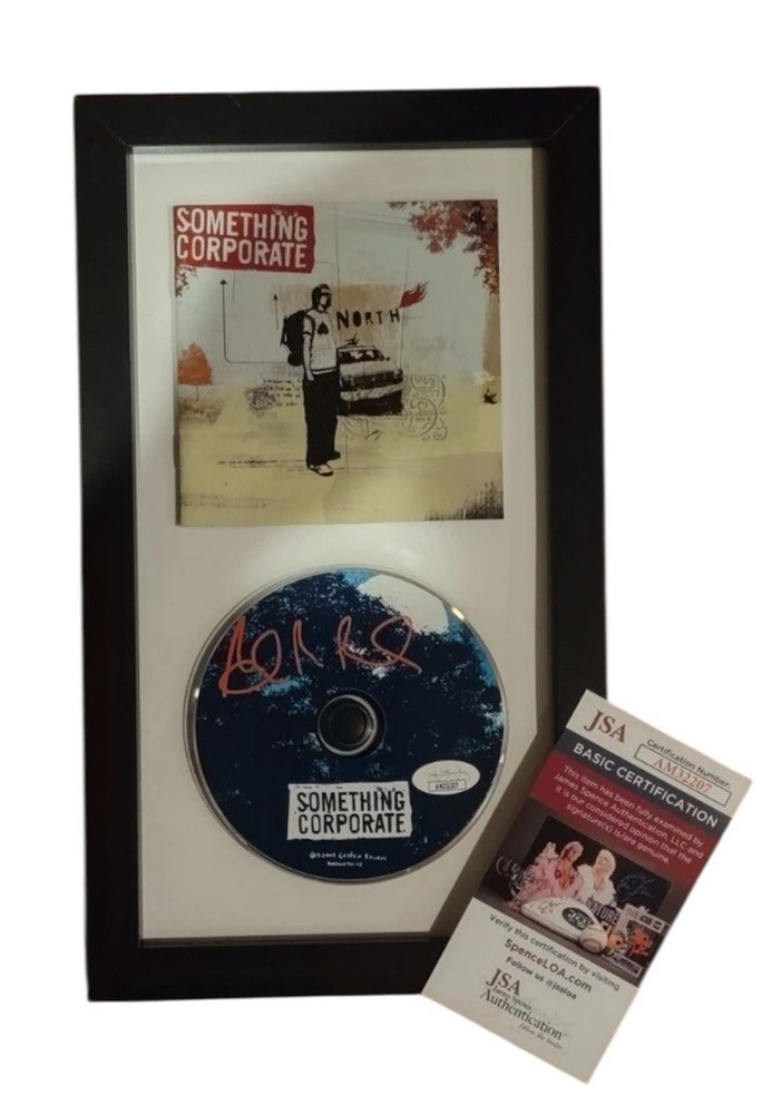 SOMETHING CORPORATE ANDREW MCMAHON SIGNED JSA NORTH FRAMED cd display