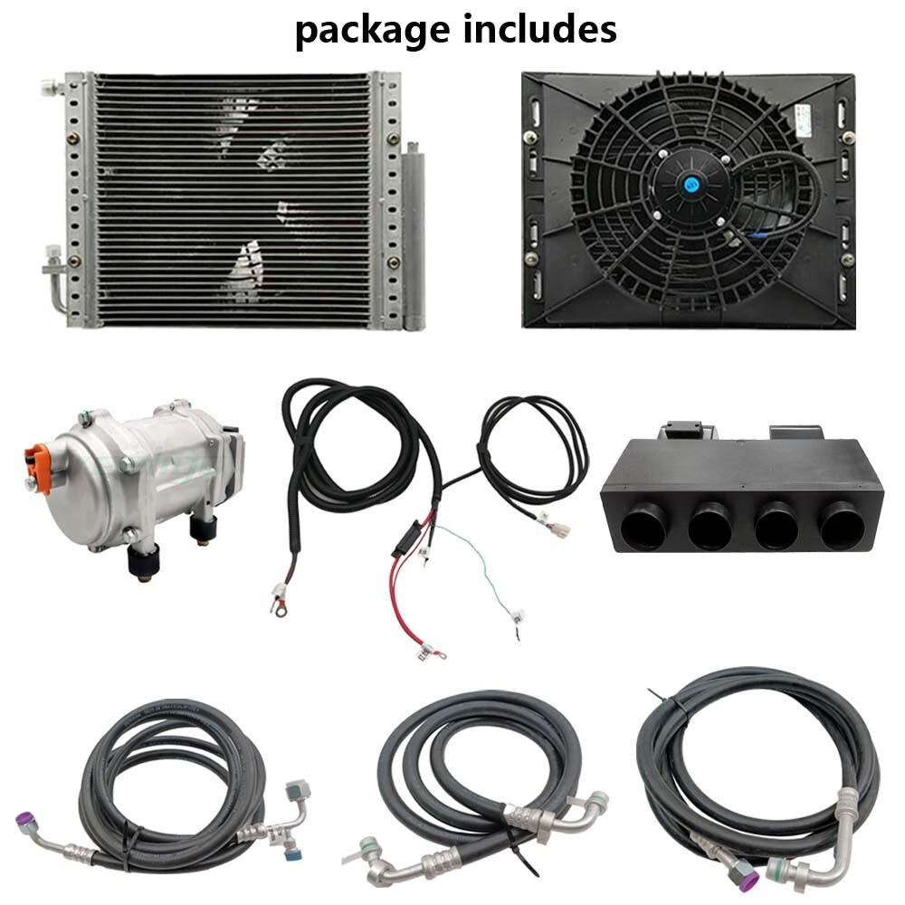 12V Air Conditioner Car Electric Underdash Cooling A/C Unit Compressor Universal