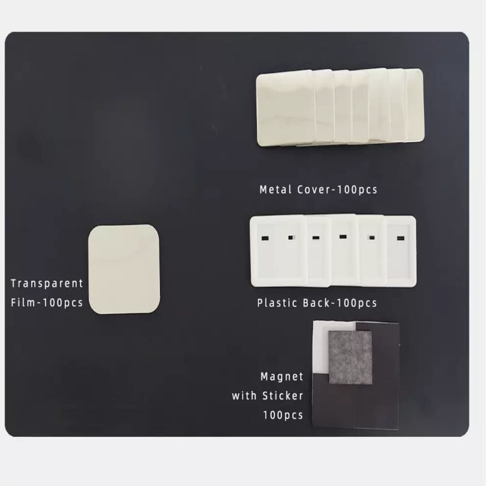 Square Fridge Magnet Making Machine Kit+100pcs Magnet Consumables blue