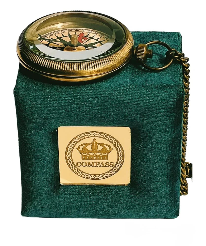 locket compass Brass Nautical Compass with Leather case, Handmade Compass, Gift