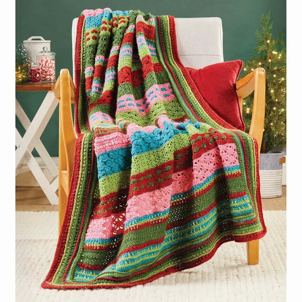 Herrschners® Jingling Joy Sampler Throw Crochet Kit