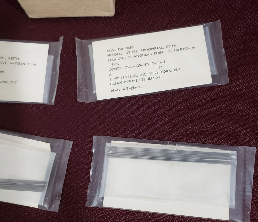 Abdominal Keith Suture Needles Straight Triangular Point 2 7/8 " Box Expired