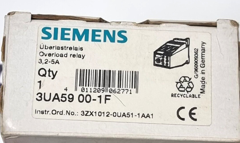 SIEMENS 3UA5900-1F Overload Relay