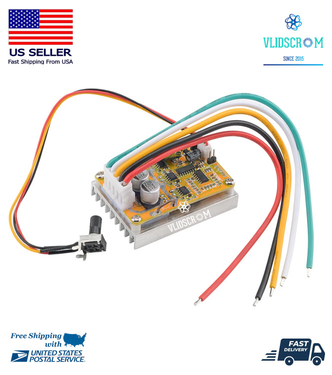 350W DC 5-36V BLDC Three-Phase Brushless Hall Motor Driver Controller Sensorless