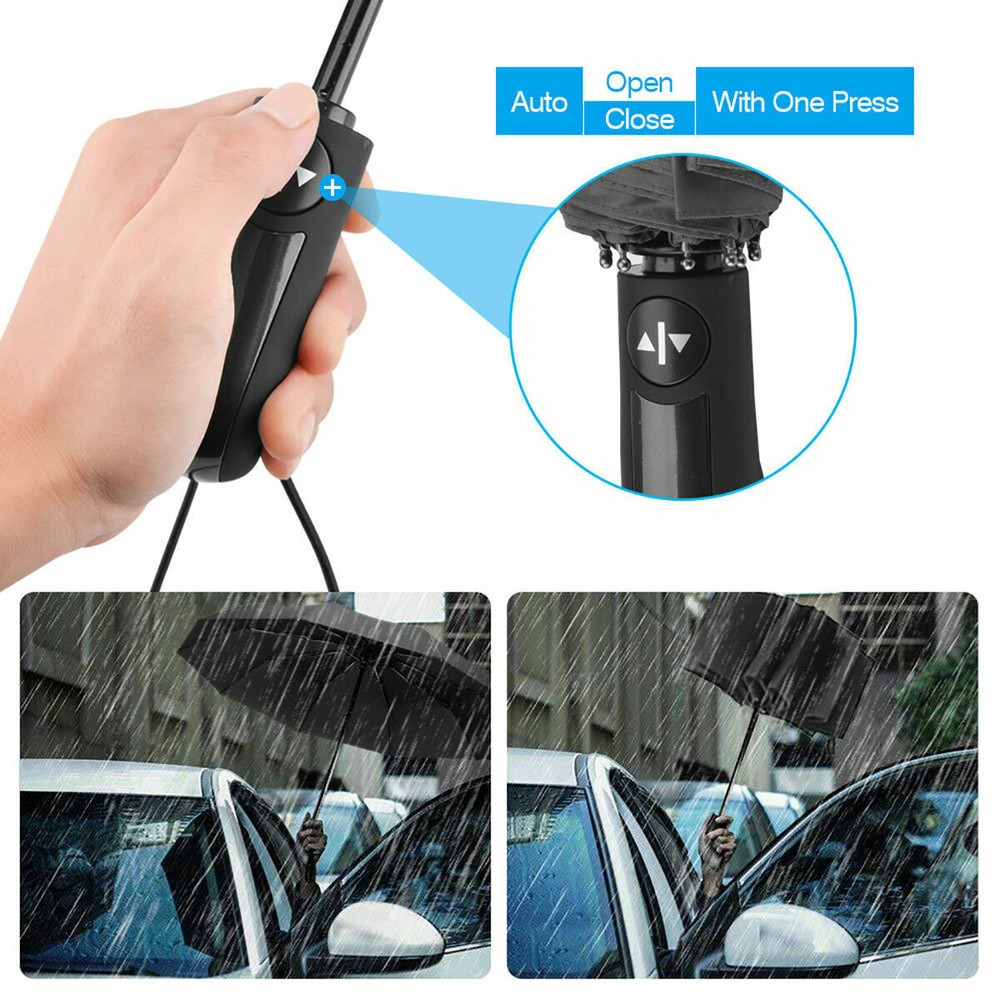 Automatic Umbrella Sun/Rain Anti-UV Windproof 3 Folding Compact Umbrella