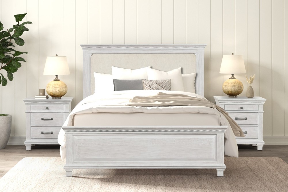 Transitional Style Eastern King 1pc Bed Set Weathered Gray Finish