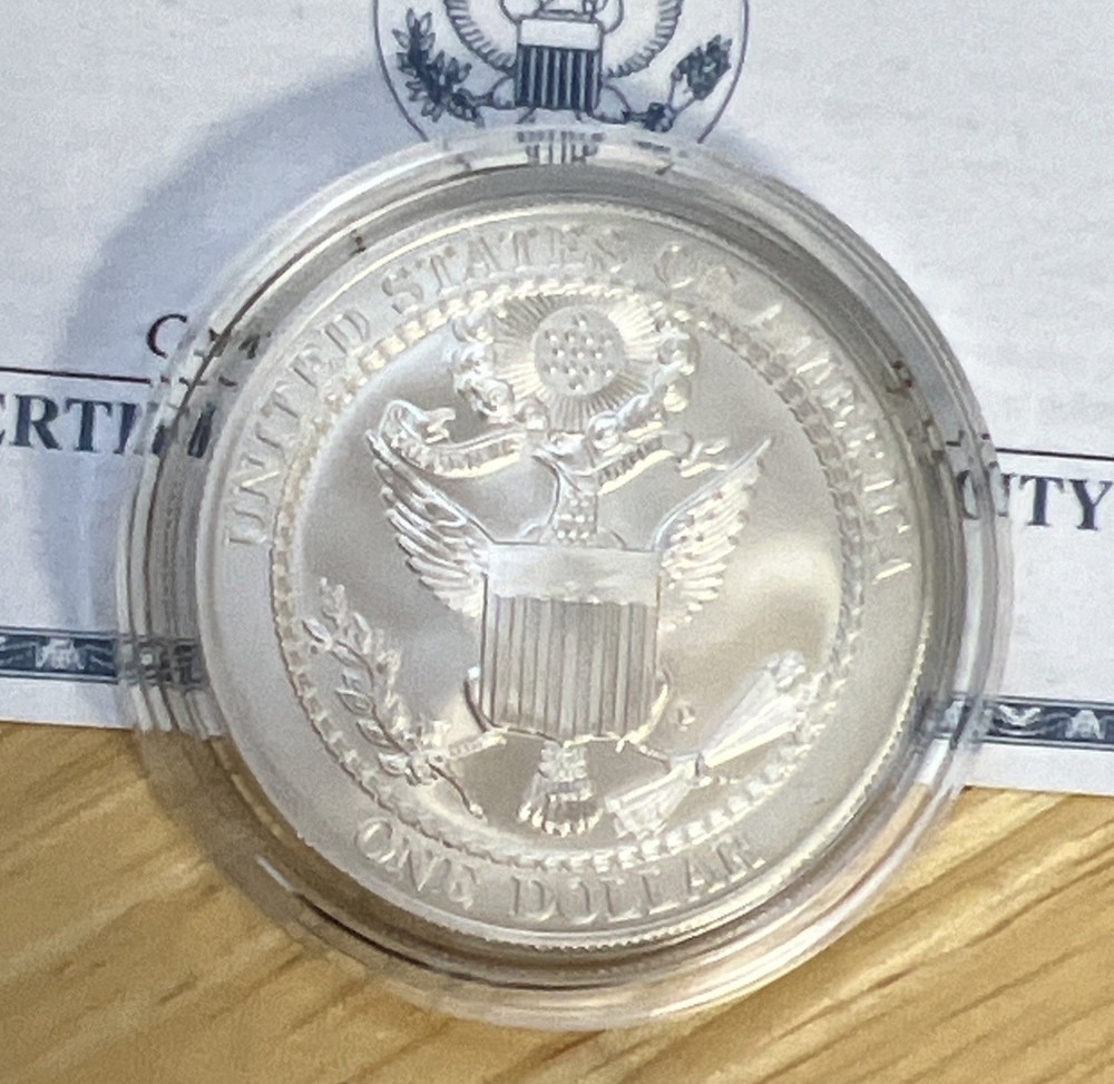 2008 Bald Eagle Commemorative Silver Dollar UNC, BU- OGP & COA
