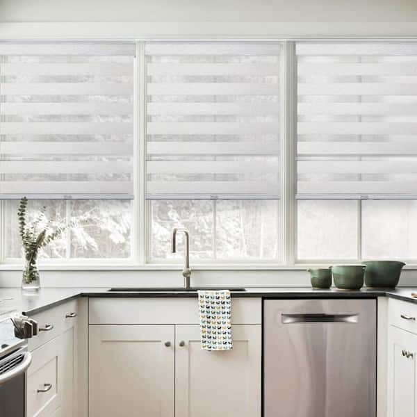 Chicology Cordless Light Filtering Dual Layer Zebra Roller Shade - Basic Natural