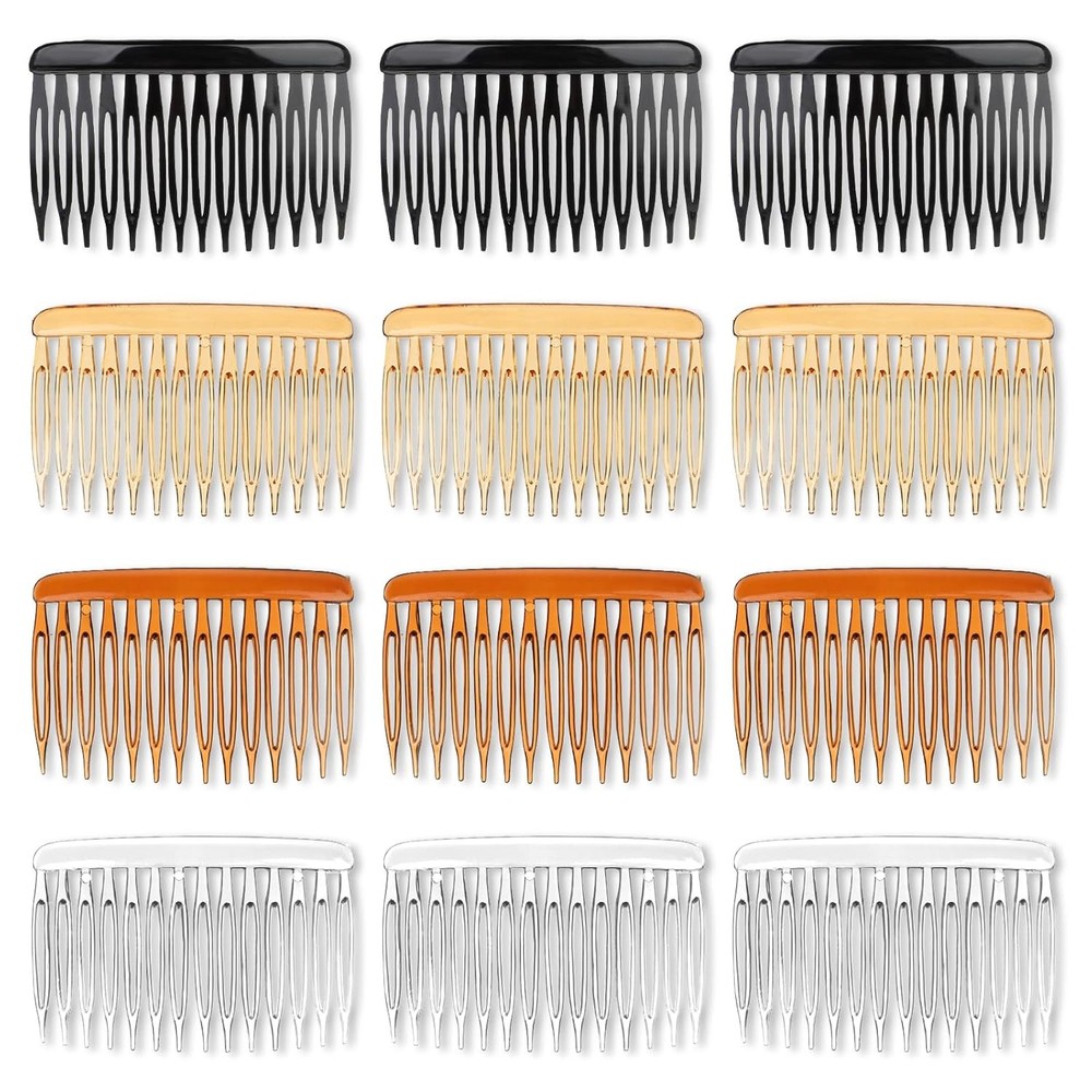 12 black, transparent light brown, dark white