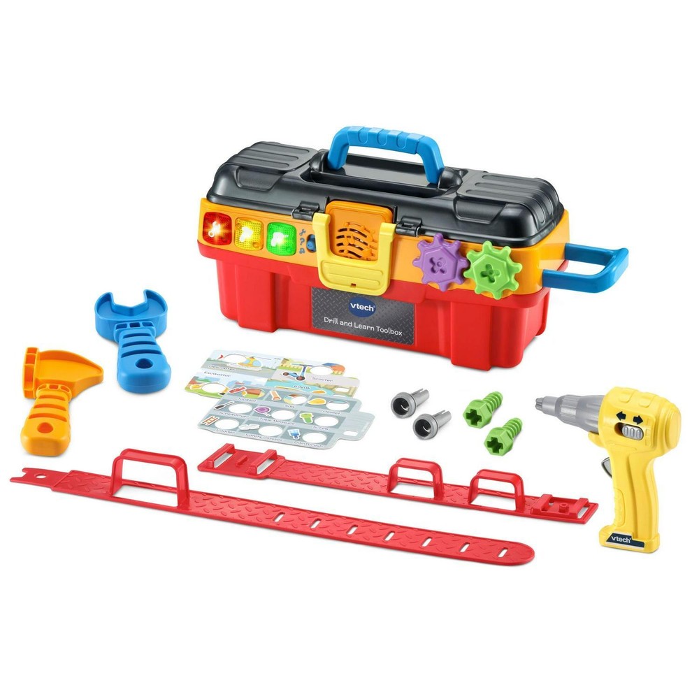 Kids Drill & Learn Toolbox Play Construction Toys Tools Accessories Multicolor