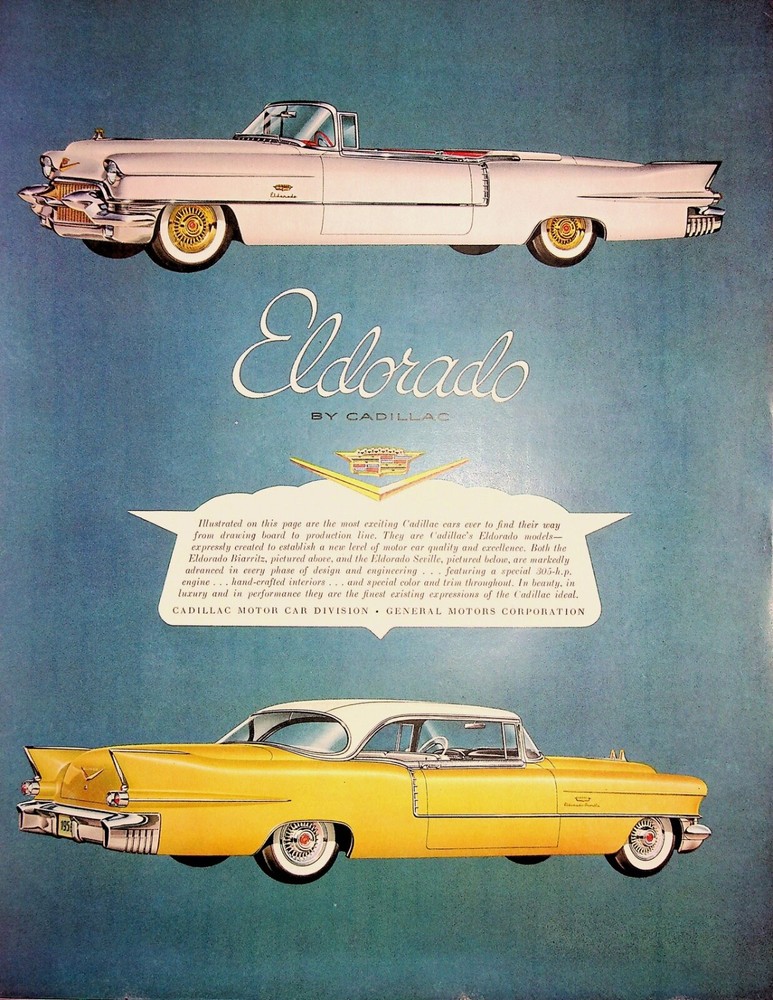 Original 1956 Cadillac Ad: Featuring Eldorado by Cadillac