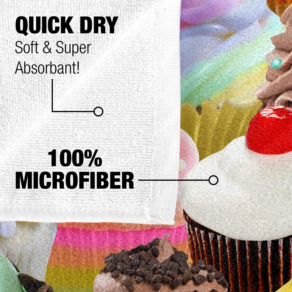 Cupcakes Beach Towel, 30"x60", Beach Towel