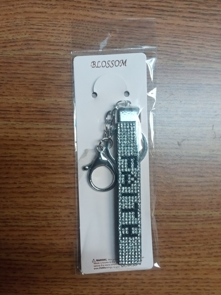 Faith Keychain With Rhinestones