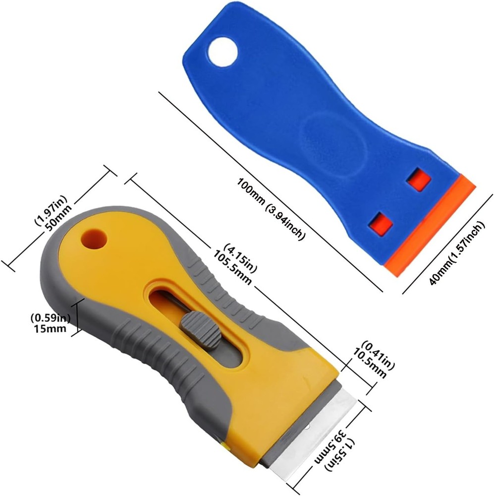 Razor Blade Scraper, Scraper Tool with 2 Pack Scrapers 20PCS Plastic Blades
