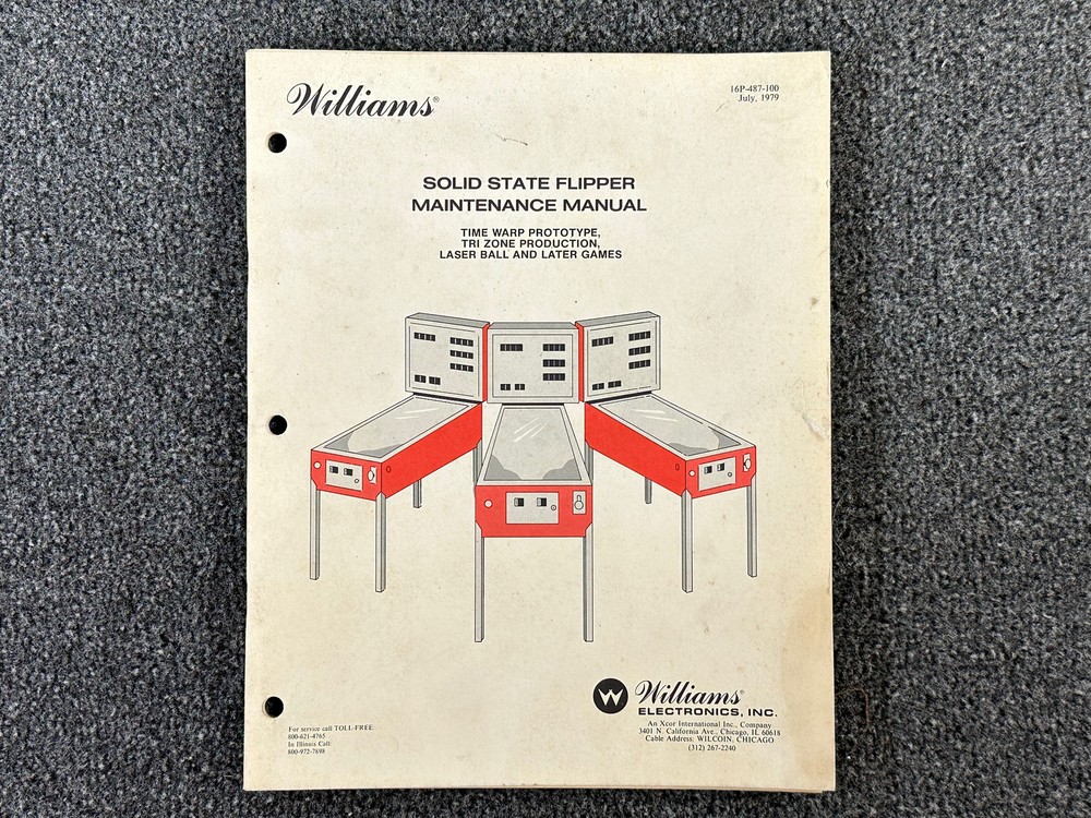 Williams Pinball Solid State Flipper Maintenance Manual Time Warp ORIGINAL