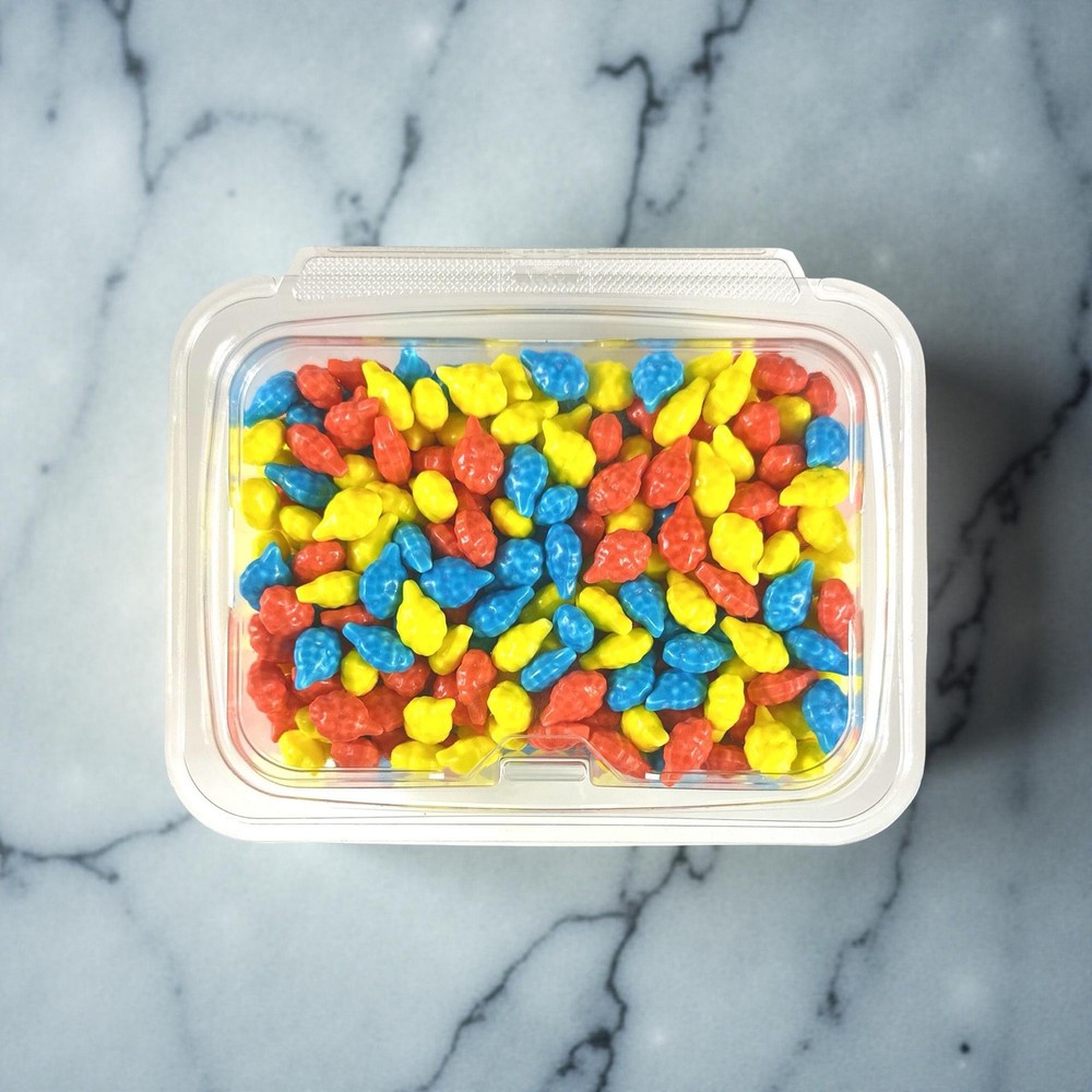 Nostalgic Cotton Candy Bite Size Candies Nuggets: Blue Raspberry, Cherry, & Lemo