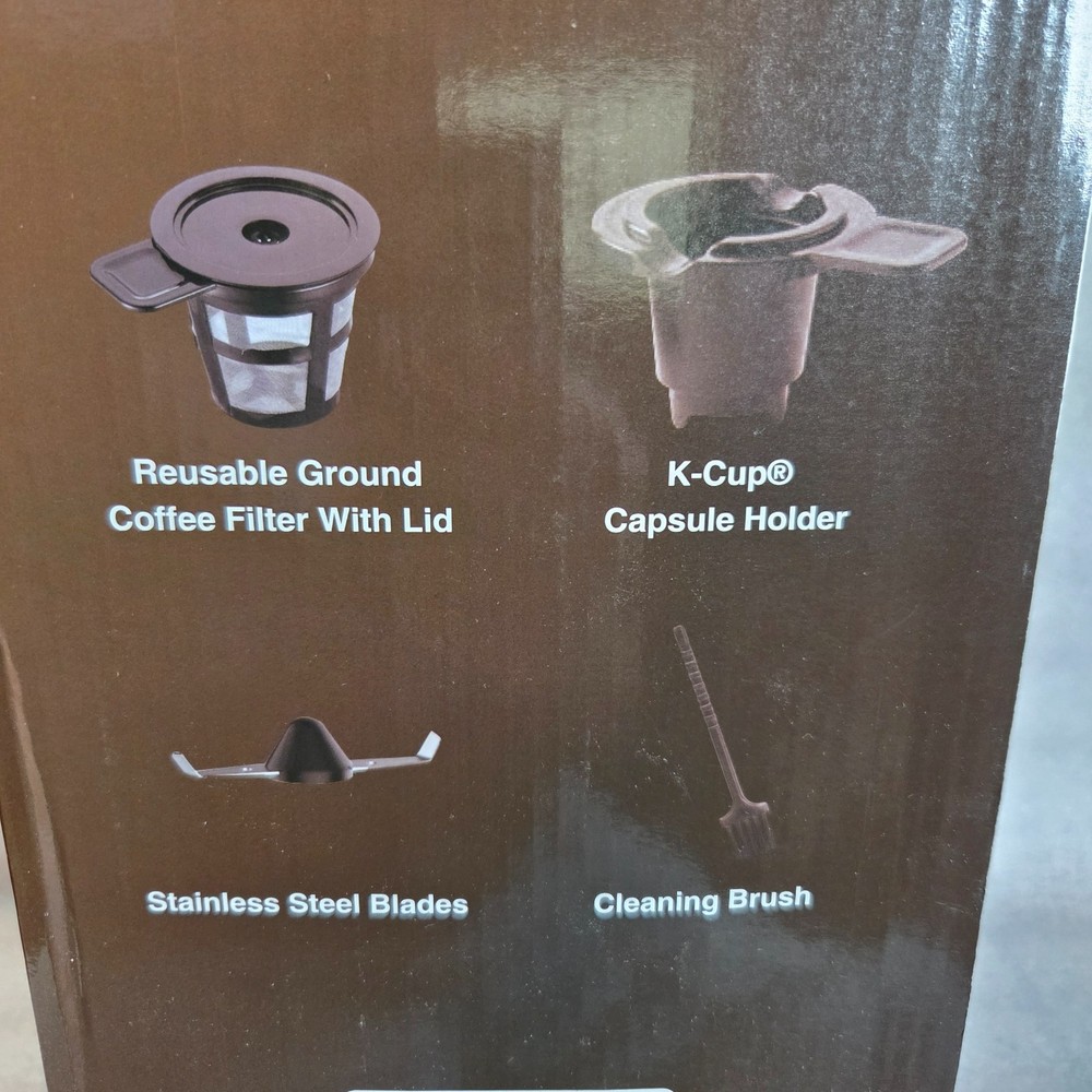 Coffee Maker K-Cup & Ground Machine With Coffee Grinder - Black