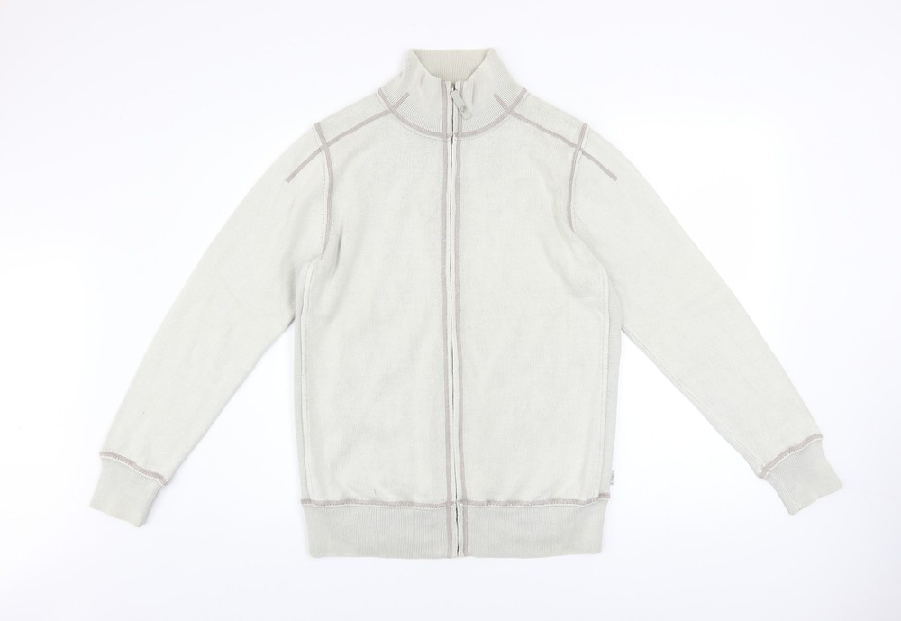 Next Men's Beige Cotton Full Zip Basic Jacket Size Small