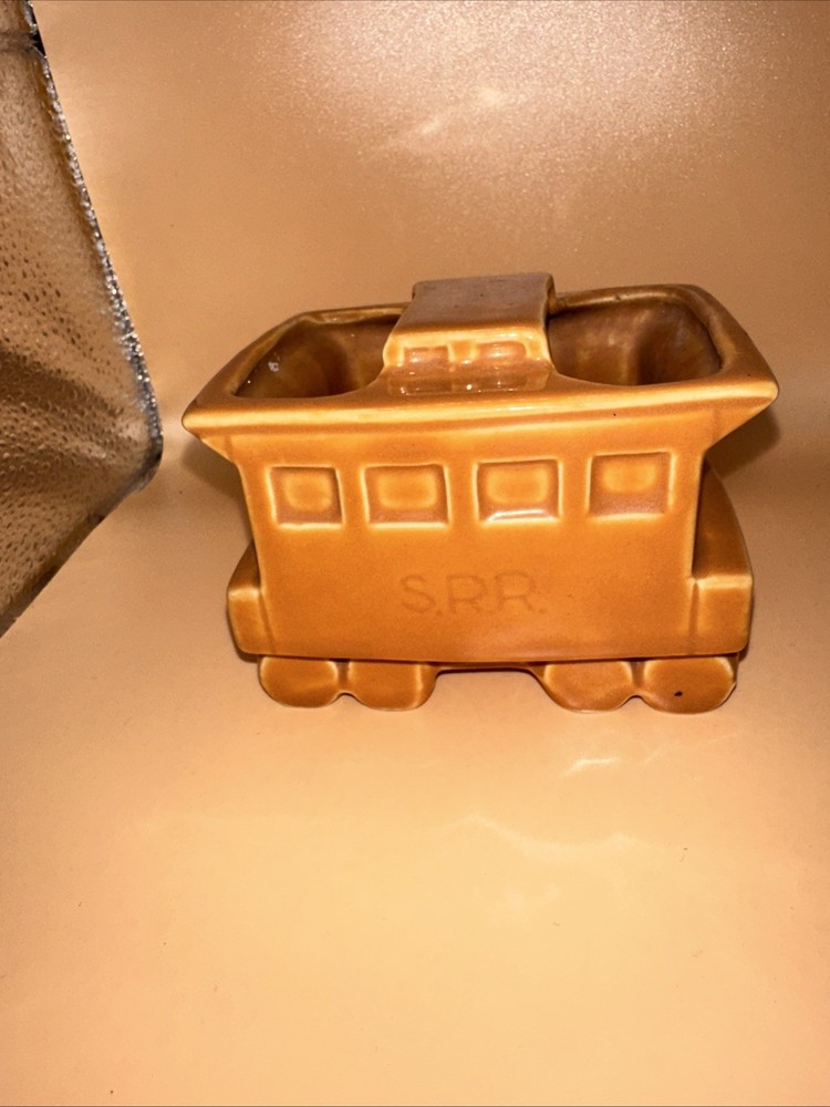 VTG SHAWNEE BROWN RUST COLOR TRAIN PLANTER