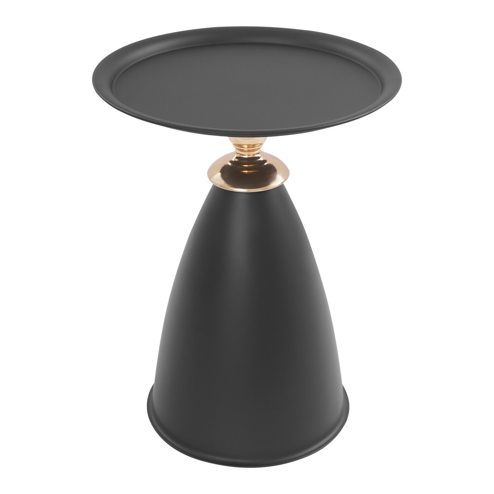 Black Small Round Side Table Side Table for Small Spaces, Modern Couch End Table