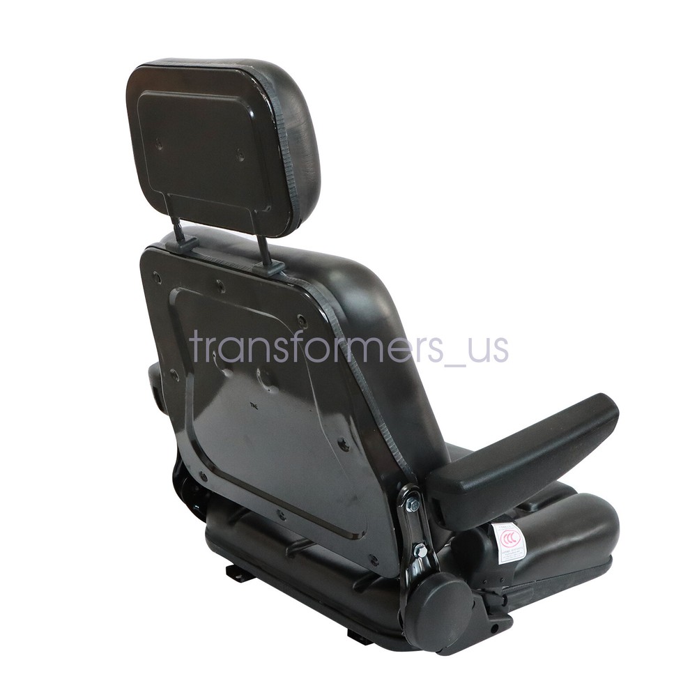 Universal Forklift Tractor Seat Backrest Adjustable w/ Safety Belt & Armrest
