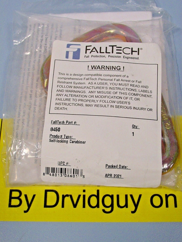 FallTech 8450 Self-Locking Carabiner; Medium Steel