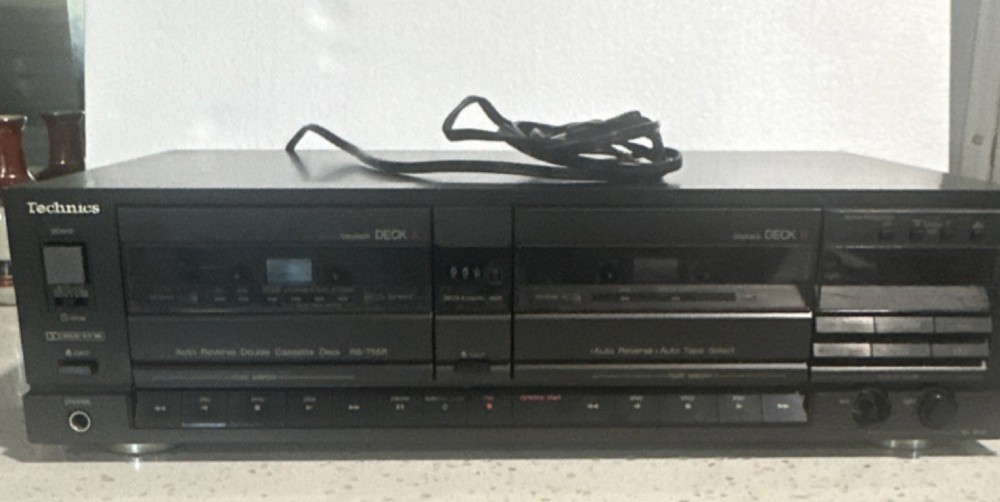 Technics RS-T55R Auto Reverse Double Cassette Deck Dolby Noise Reduction Black